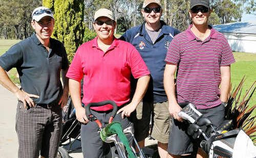 Holden Scramble winners (from left) Adrian Naumann, Tim Knauth, Michael Taylor and Leon Hohn at the Warwick course. Holden Scramble winners (from left) Adrian Naumann, Tim Knauth, Michael Taylor and Leon Hohn at the Warwick course.